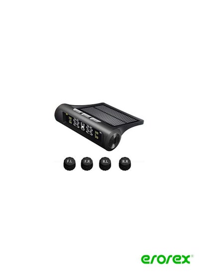 Buy Car Tire Pressure Monitoring Intelligent System Solar Power Wireless LED Display TPMS with 4 External Sensor in Saudi Arabia