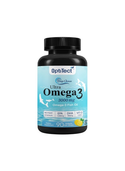 Buy Opti tect Ultra Omega3 90 Softgels 3000 mg in UAE