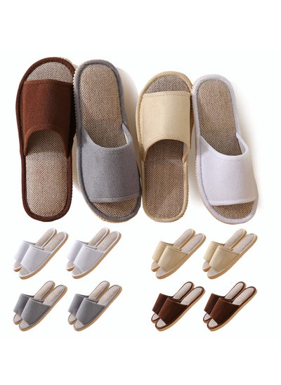 اشتري 8 Pairs Disposable Slippers for Guests,House Guests, Open Toe Indoor Comfortable Washable,Multi-Color Casual Spa House,Hotel,Travel,Unisex Universal Size في الامارات