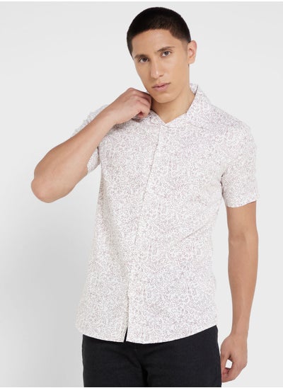 Buy Pure Cotton Printed Casual Shirt With Half Sleeve And Resort Collar in UAE