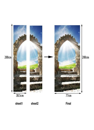 Buy Huge World 3D Removable Wall Sticker Multicolour 77x200cm in UAE