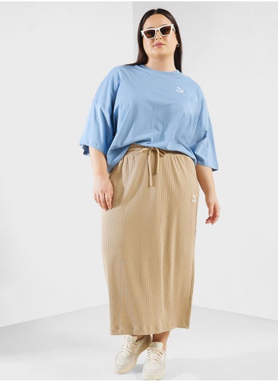 Buy Classics Ribbed Midi Skirt in UAE