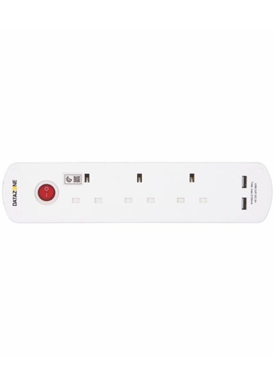 Buy 3 Sockets Cord Extension 13A With 2 USB Ports 2 Meter in Saudi Arabia