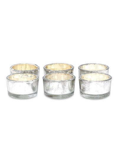 Buy Furn Tea Light Holder, Silver - Set of 6, 5x3 cm in UAE