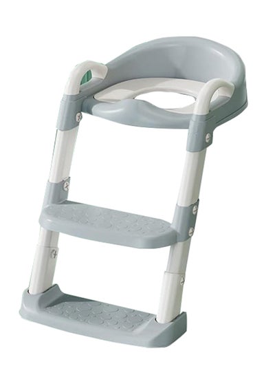 Buy Baby Potty Training Seat With Step Stool Ladder, Grey in Saudi Arabia