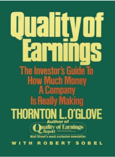 اشتري Quality Of Earnings by Thornton L. O'glove Paperback في الامارات