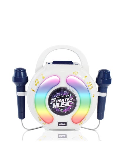 اشتري Karaoke Machine for Kids & Adults, with 2 Microphones, Portable Karaoke Machine with LED Light and Voice Changing Effects, Microphones Toy for Age 4-12 Kids Boys Girls Families Birthday Party في الامارات