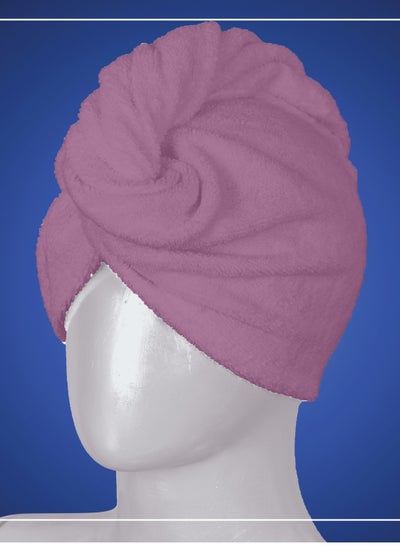Buy Cotton hair towel, 100% of natural Egyptian cotton, comfortable and wide, suitable for all hair types, with high absorption capacity and super softness in UAE