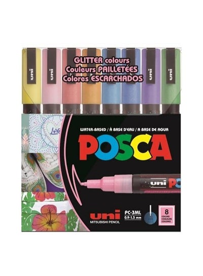 Buy Posca Glitter Paint Pen Markers 0.9mm - 1.3mm in UAE