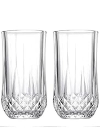 Buy Highball Drinking Glasses Set of 2, Clear Cocktail Glasses, 11 Ounce/325ML Cups, Elegant and Durable Tall Bar Glassware Sets for Water, Juice, Cocktails, Beer, Glass Cups Set with Shockproof Package in UAE