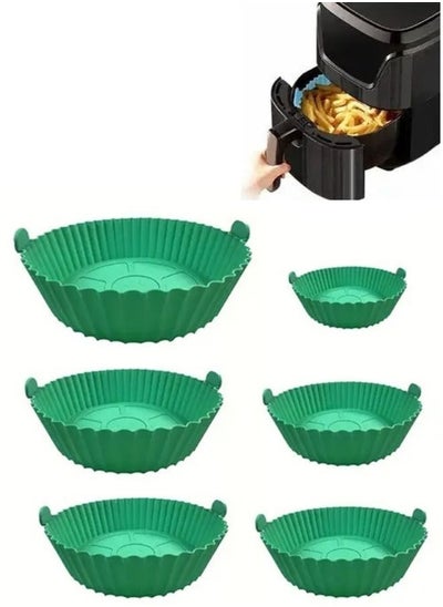 Buy 6pcs - Heat Resistant Non-Stick Reusable Air Fryer Basket Liners for Air Fryer Oven in Egypt