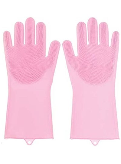 Buy 1Pair Magic Silicone Rubbe Dish Washing Gloves multi colours in Egypt