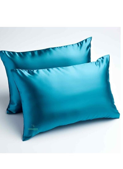 Buy Satin Pillowcase - teal -2 Pieces in Egypt