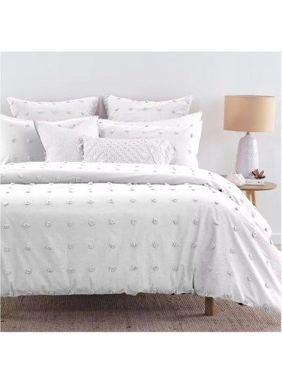Buy King Size Bedding Comforter Sets 6 Pieces All Season Lightweight Bedding, Soft Breathable Premium Down Alternative Includes 1x King Comforter 1x Fitted Sheet 4x Pillow Shams 200*200+30 cm White in UAE