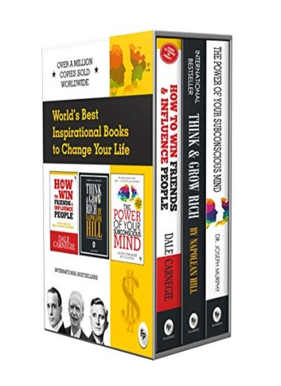 اشتري World S Best Inspirational Books To Change Your Life Box Set Of 3 Books Fingerprint by Dale Carnegie, Napoleon Hill, Joseph Murphy Hardcover في الامارات