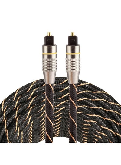 Buy 15m OD6.0mm Gold Plated Metal Head Woven Net Line Toslink Male to Male Digital Optical Audio Cable in UAE