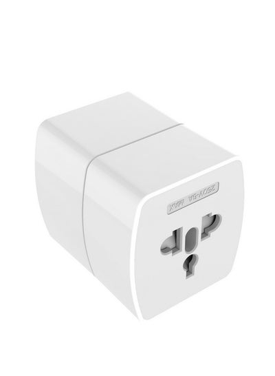 Buy Z4 Universal Plug Adapter ABS VO With UK/EU/US/AU Pin & 2 Universal Socket (6A) - White in Egypt