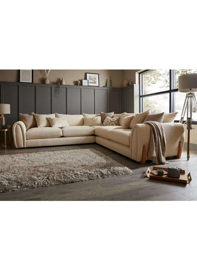 Buy 5 Seater L-shape Sofa 300×300×85×85 Cm - Beige in Saudi Arabia