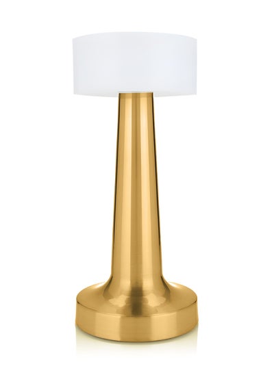 Buy LED Table Lamp Touch Control 3 Lighting Modes Dimmable, Rechargeable Battery Operated Lamp, Portable Metal LED Desk Lamps for Bedroom, Living Room, Restaurant (Gold) in Egypt