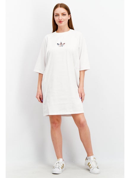 Buy Women Brand Logo Shirt Dress, White in UAE