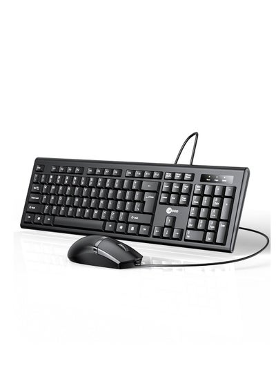 Buy CM101S Wired Keyboard Mouse Combo Ergonomic Keyboard Mouse Set Plug and Play Wide Compatibility Black in Saudi Arabia