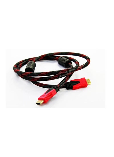 Buy HDMI to HDMI cable 1.5mtr red/black in Saudi Arabia