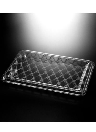 Buy Acrylic Rectangular Tray 60 cm Silver Design in UAE