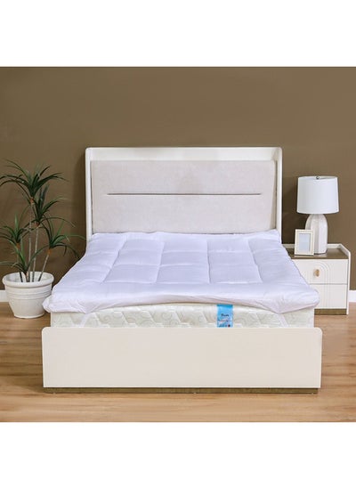 اشتري Quilted Queen Size Mattress Protector Soft And Breathable Mattress Cover L150XW200+30Cm في الامارات