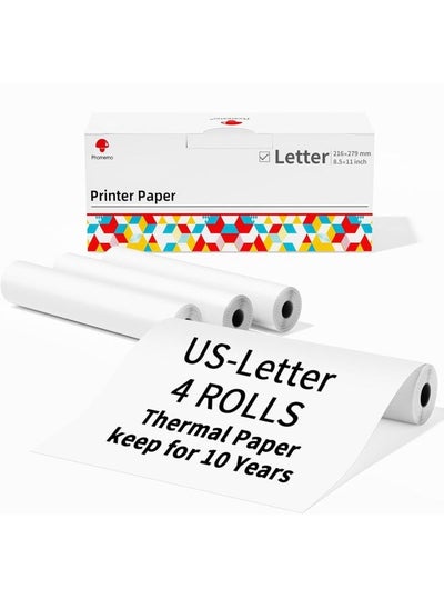 Buy Phomemo 4rolls /Box Letter Writing Quick-Drying Thermal Paper 10-Year Long-Lasting For M832 / M833 / M834 / M835 Printer in Saudi Arabia