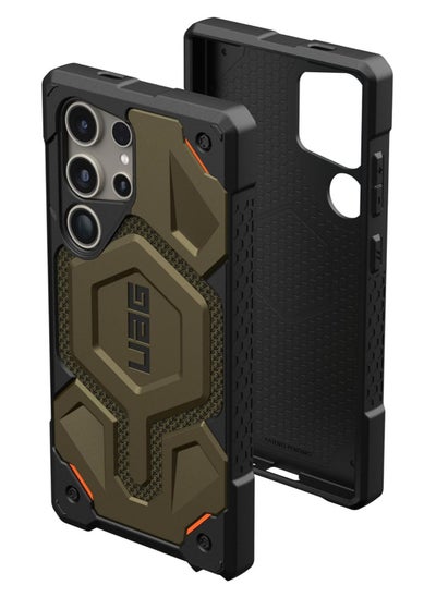 اشتري UAG Monarch Pro Kevlar MagSafe Samsung Galaxy S24 ULTRA Case Cover [25 Feet Drop tested]  - Kevlar Elemental Green في الامارات