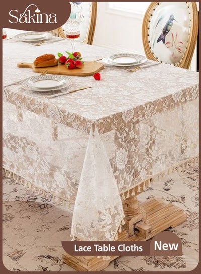 White Lace Tablecloth, Vintage Lace Overlay, Rectangular Lace Table Cover,  Romantic Wedding Tablecloth, Washable Hollow Mesh Tablecloth, Floral Lace  Tablecloth for Parties, Dinner, Home Decoration price in Saudi Arabia |  Noon Saudi