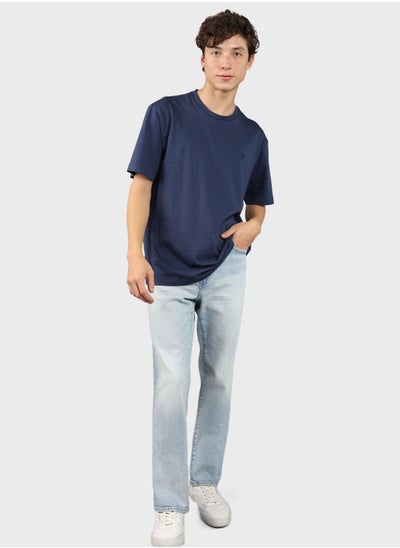 Buy Light Wash Straight Fit Jeans in UAE