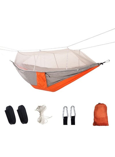 اشتري Camping Hammock with Mosquito Net, Double & Single Portable Nylon Hammock, Parachute Fabric Hammock Mosquito Net  for Camping, Hiking, Yard, Backpacking في السعودية