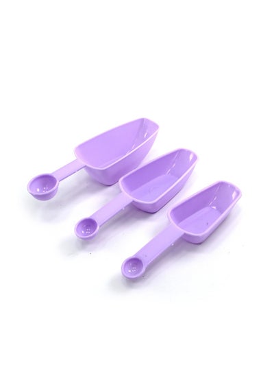 Buy Plastic Measuring Spoons 3Pcs Set Assorted Color in UAE