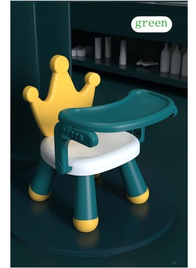 Buy Portable Detachable Children'S Dining Chair Green/Yellow in Saudi Arabia