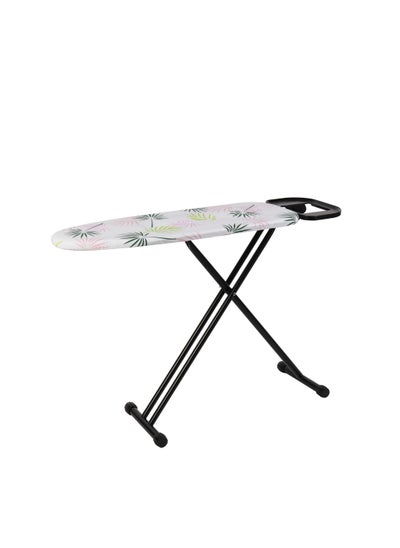 اشتري Royalford Mesh Top Ironing Board RF12001 Heat Resistant Cotton Cover with Foam Pads and Adjustable Height Mechanism Foldable and Easy to Store Non Slip Legs Iron Rest and an Attached Cloth Rack في الامارات