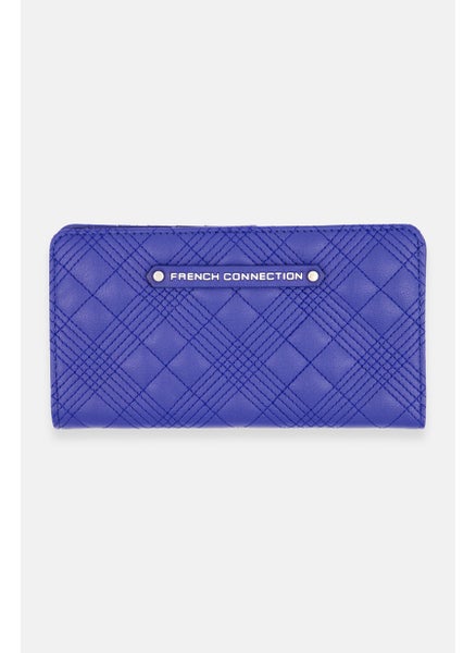 اشتري Women Brand Logo Leather Wallets 18 L x 17 H x 1 W cm, Blue في الامارات