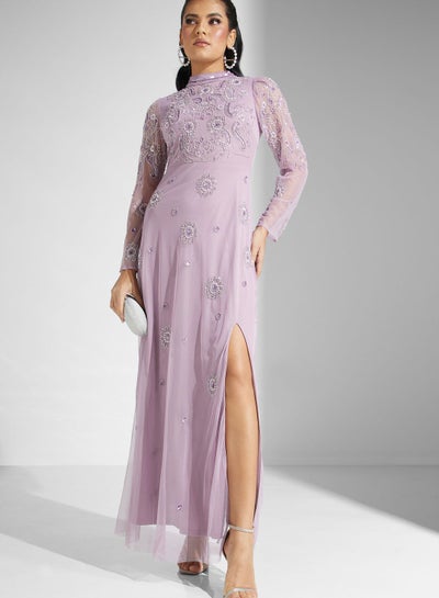 Buy Embellished High Neck Dress in Saudi Arabia