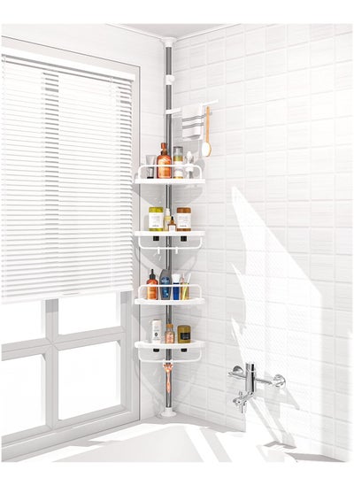 Buy 4 Layer Corner Shower Caddy, Adjustable Shower Shelf, Constant Tension Stainless Steel Pole Organizer, Rustproof 3.3 to 9.8ft in Saudi Arabia