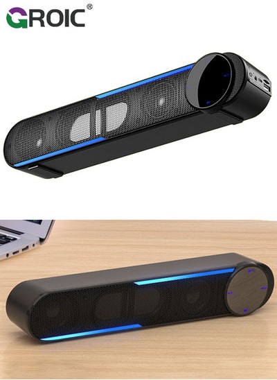 Buy Wireless Computer Speakers PC Soundbar for Monitor - Clear Sound, Bluetooth Speakers, 3.5mm AUX, Big Volume Control - Laptop Tablet Compatible in Saudi Arabia