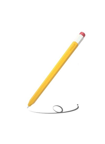اشتري Pencil Case Silicone Sleeve For Apple Pencil 2st Generation Yellow في السعودية