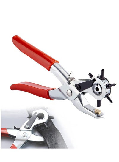 Buy Leather Hole Punch Tool Set Heavy Duty 6 Size Revolving Leather Belt Hand Hole Puncher for Belts, Watch Bands, Straps, Dog Collars, Saddles, Shoes, Fabric, DIY Home or Craft Projects in UAE