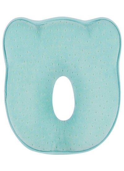 اشتري Baby Bucket Baby Head Shaper Pillow - Ergonomic Memory Foam, Prevents and Corrects Flat Head Syndrome, w/Free Washable Organic Cotton Cover, for New Born and Infants, Perfect Baby Gift - [Blue] في الامارات