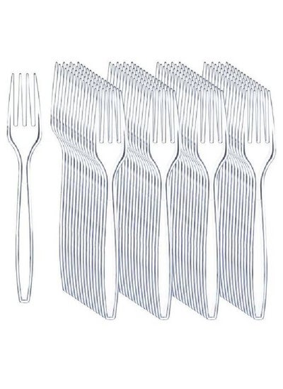 Buy Disposable Heavy Duty Clear Plastic Forks (50pcs) in Egypt