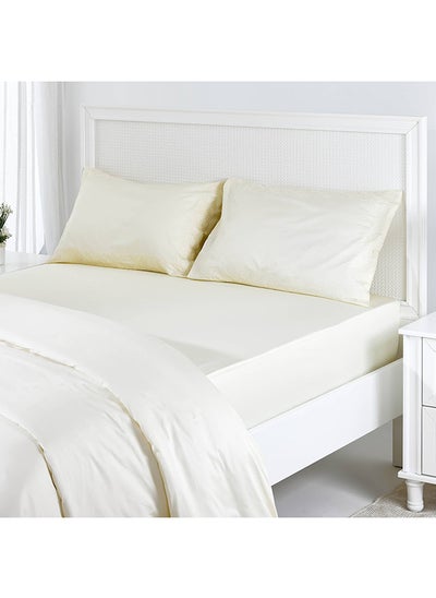 Buy Emily Super King-Sized Fitted Sheet, Cream - 200x200 cm in UAE