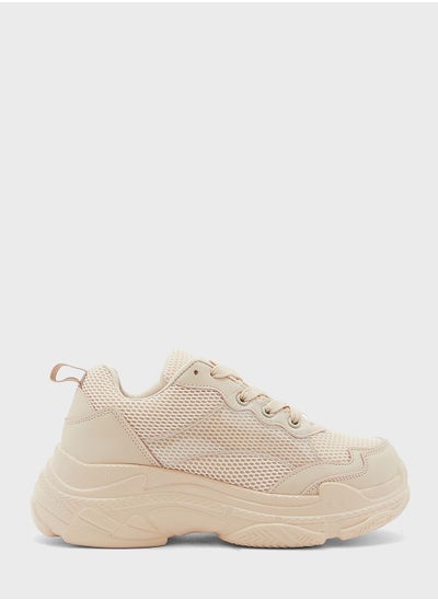 Buy Textured Patent Chunky Sneaker in Saudi Arabia