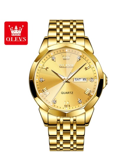 اشتري Men's Water Resistant Stainless Steel Analog Wrist Watch 41 mm - Gold في السعودية