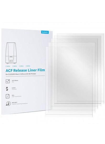 اشتري ELEGOO 5PCS ACF Release Liner Film for Mars 4 Ultra LCD 3D Printer with Less Release Tension, Support 3X Faster Printing, 225 * 160mm, 0.3mm Thickness في الامارات