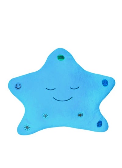 Buy Quran And Dua Pillow- Kids Pillow With Quran And Dua Recordings And Light-Star Design Blue in UAE