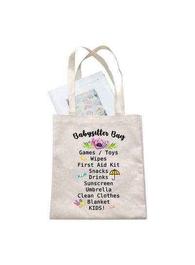 اشتري Babysitter Thank You Gift Babysitter Tote Bag Babysitter Gift Nanny Caregiver Shoulder Bag Stuff Tote Bag (Babysitter Tote Bag) في السعودية
